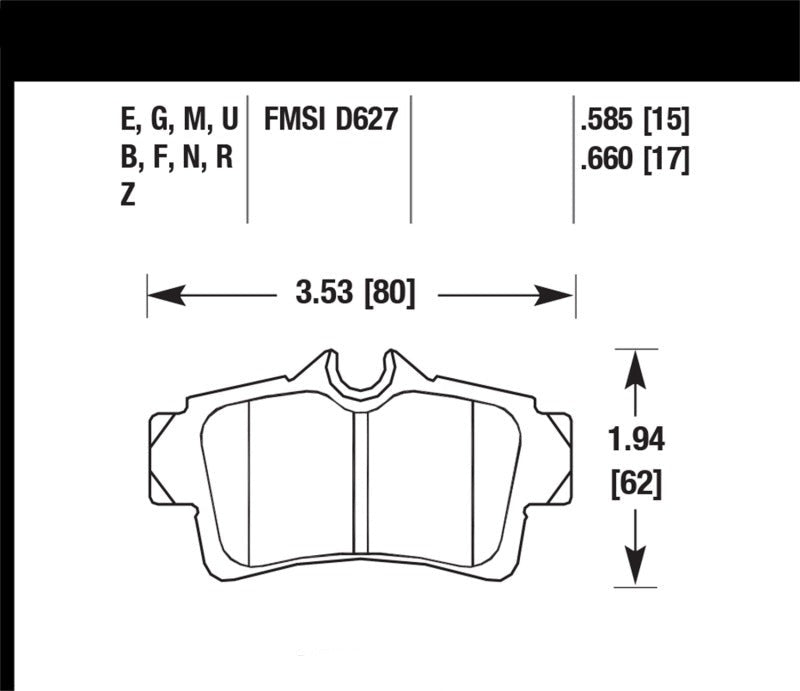 Hawk 1999-2004 Ford Mustang Base 3.8 HPS 5.0 Rear Brake Pads - eliteracefab.com