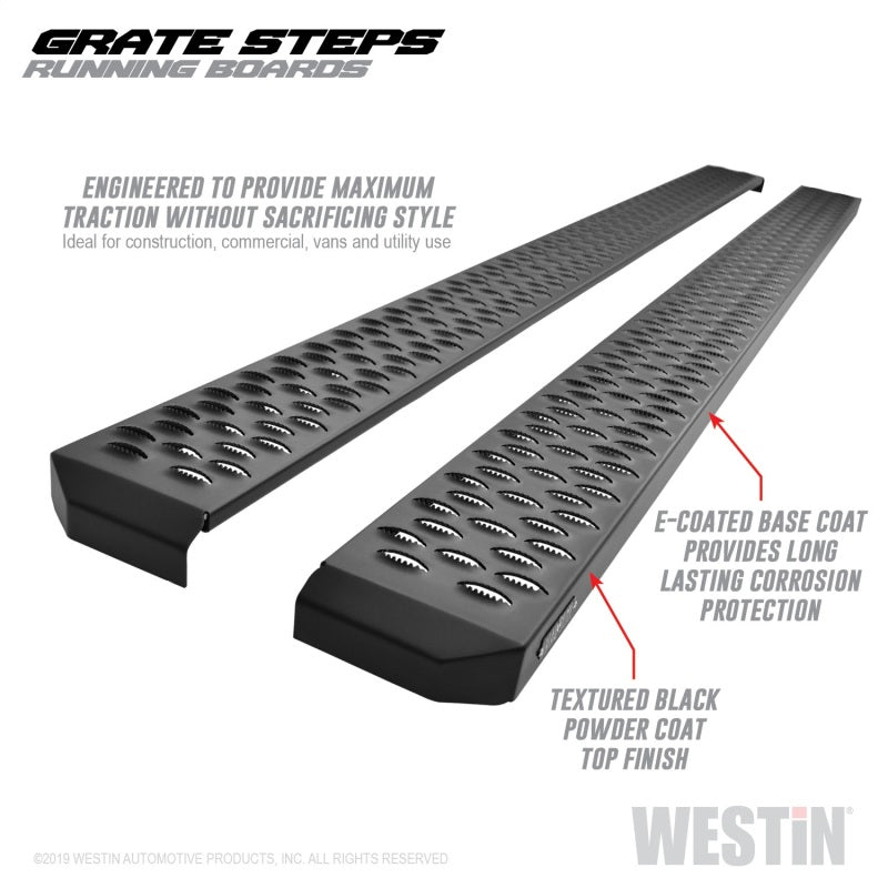 Westin Grate Steps Running Boards 90 in - Textured Black - eliteracefab.com