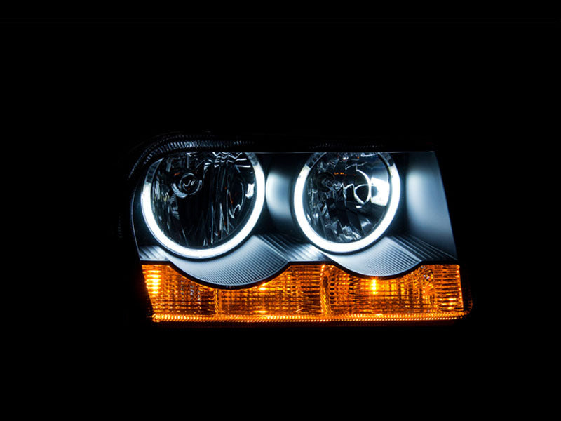 ANZO USA Chrysler 300 Crystal Headlights W/ Halo Black Ccfl; 2005-2010 - eliteracefab.com