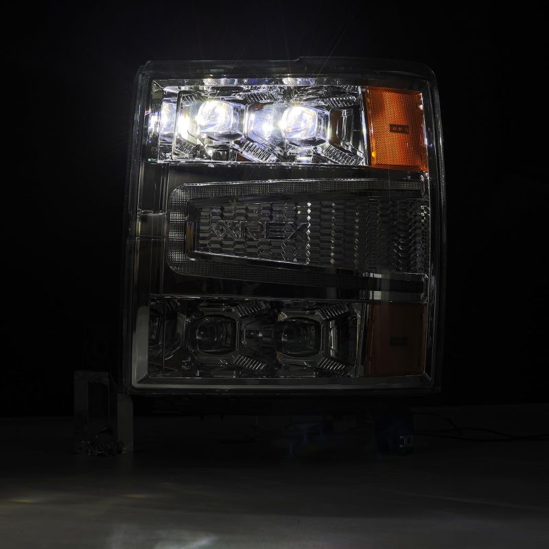 AlphaRex 880240 04-15 Chevy 1500HD NOVA-Series LED Proj Headlights Chrome w/Activ Light/Seq Signal & SB DRL