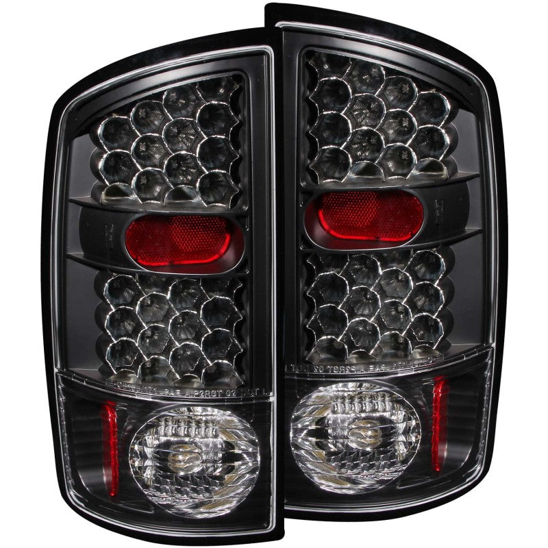 ANZO USA Dodge Ram 1500 / 2500 / 3500 Led Taillights Black; 2002-2005 - eliteracefab.com