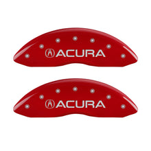 Load image into Gallery viewer, MGP 4 Caliper Covers Engraved Front Acura Engraved Rear MDX Red finish silver ch - eliteracefab.com