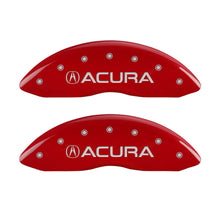 Load image into Gallery viewer, MGP 4 Caliper Covers Engraved Front &amp; Rear Acura Red finish silver ch