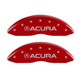 MGP 4 Caliper Covers Engraved Front Acura Engraved Rear MDX Red finish silver ch