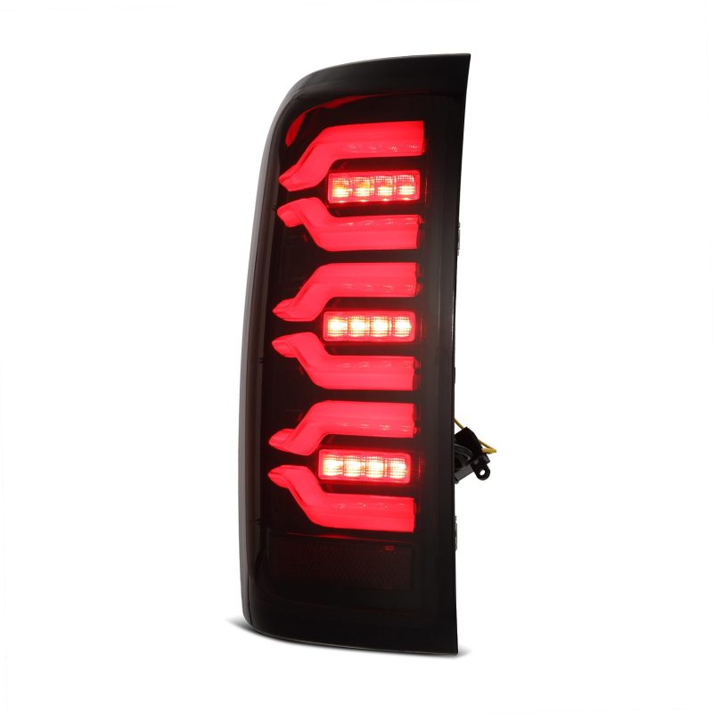 AlphaRex 620050 14-18 Chevy Silverado 1500 Luxx-Series LED Tail Lights Black/Red w/Activ Light/Seq Signal