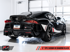 AWE 2020 Toyota Supra A90 Non-Resonated Touring Edition Exhaust - 5in Diamond Black Tips - eliteracefab.com