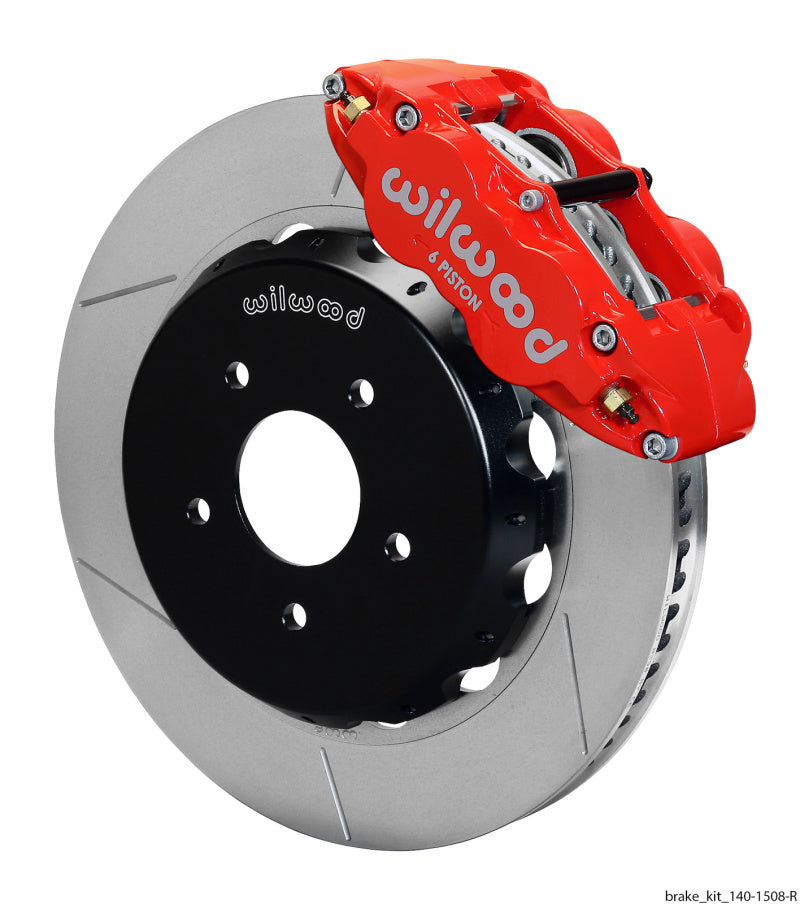 Wilwood Narrow Superlite 6R Dust Seal Front Hub Kit 14.00in Red w/ Lines 04-06 GTO Wilwood