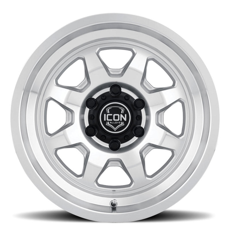 ICON Nuevo 17 X 8.5 6 X 5.5 0mm Offset 4.75in BS Silver Machined