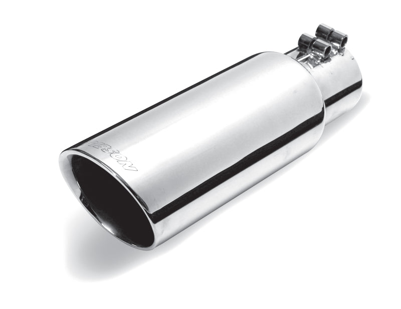 Gibson Round Dual Wall Angle-Cut Tip - 4in OD/2.5in Inlet/8in Length - Stainless Gibson