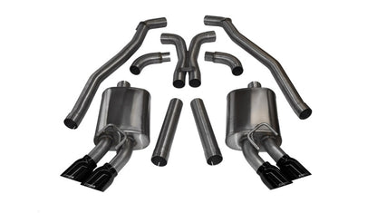 Corsa 12-13 Chevrolet Camaro Coupe ZL1 6.2L V8 Black Sport Cat-Back + XO Exhaust - eliteracefab.com