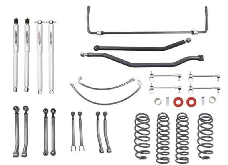 Belltech 07-17 Jeep Wrangler Rubicon Unlimited JK 4dr 4in Trail Perf Lift Kit w/ Rear Sway Bar - eliteracefab.com