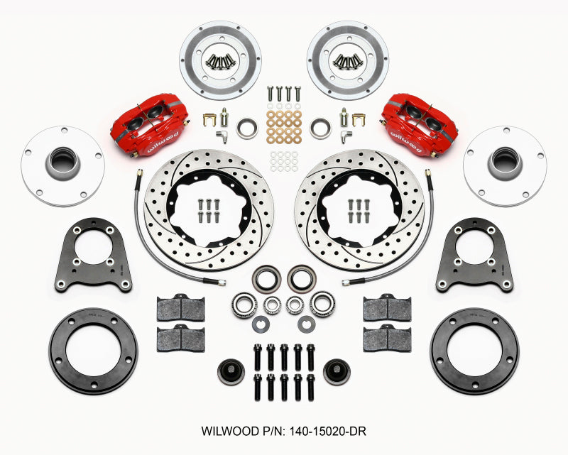 Wilwood Forged Dynalite-M Front Kit 10.75in Drilled Red 1950-1955 MG-TD/TF Wilwood