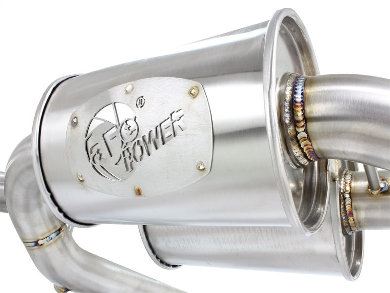 aFe MACHForce XP SS-304 Black Tip 2.5in Dia Cat Back Exhaust 12-14 BMW 335i (F30) 3.0L (t) aFe