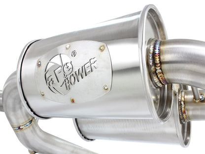 aFe MACHForce XP SS-304 Black Tip 2.5in Dia Cat Back Exhaust 12-14 BMW 335i (F30) 3.0L (t) aFe