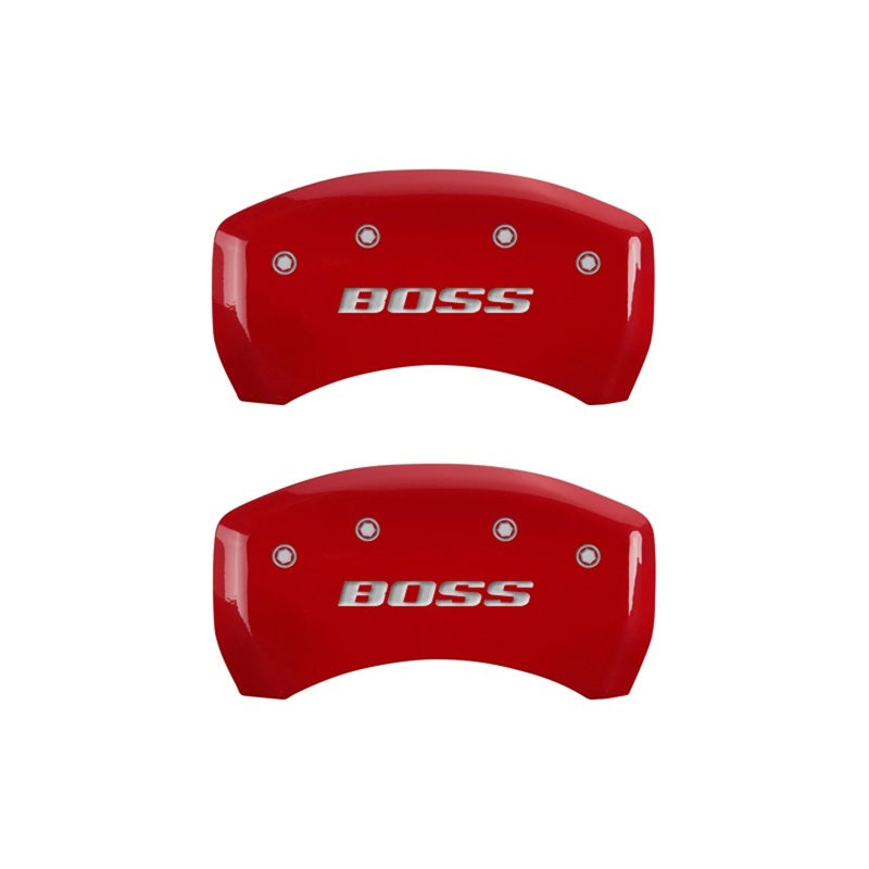 MGP Rear set 2 Caliper Covers Engraved Rear Boss Red finish silver ch MGP