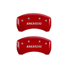 Load image into Gallery viewer, MGP Rear set 2 Caliper Covers Engraved Rear Boss Red finish silver ch MGP