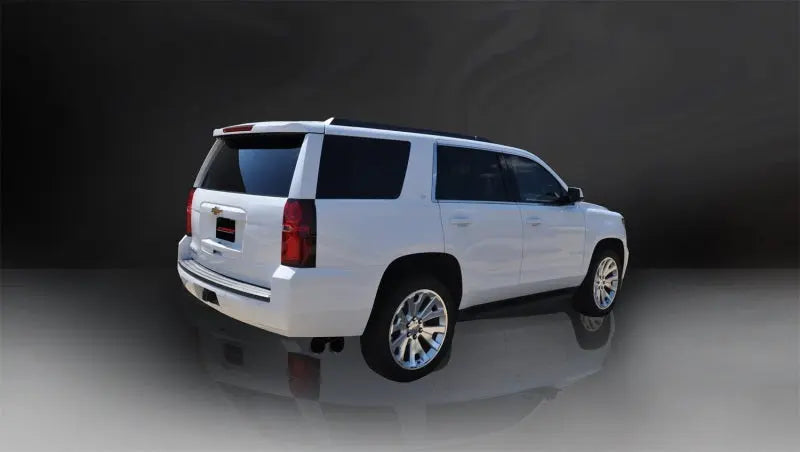 Corsa Cat Back Exhaust, Sport, 3in, Single Side Twin Black 4in Tips, 2015 Chevy Tahoe/GMC Yukon - eliteracefab.com