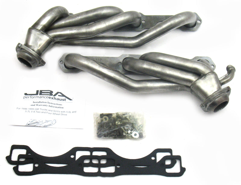 JBA 1832S | 96-00 GM TRUCK 5.0L/5.7L SBC W/O A.I.R. 1-1/2IN PRIMARY RAW 409SS CAT4WARD HEADER; 1996-2000 - eliteracefab.com