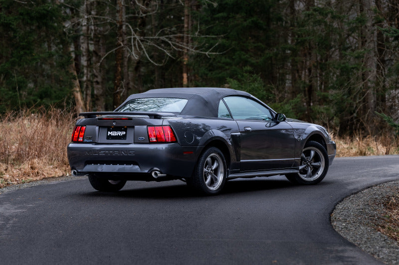 MBRP 99-04 Ford Mustang GT/Mach 1 2.5in Dual Split Rear AL Catback Exhaust w/ 3.5in Dual Wall Tips - eliteracefab.com