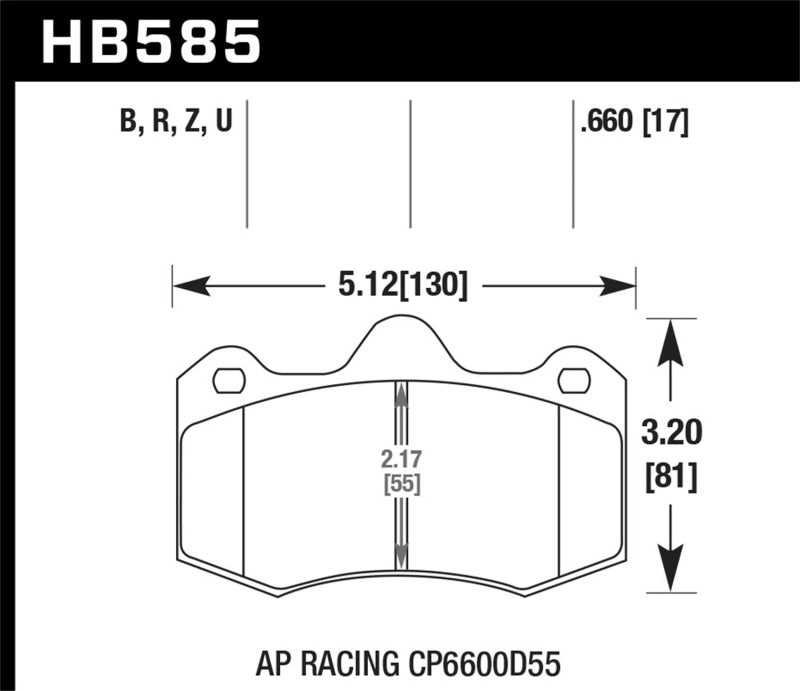 Hawk Performance DTC-70 Brake Pads - HB585U.660 Hawk Performance