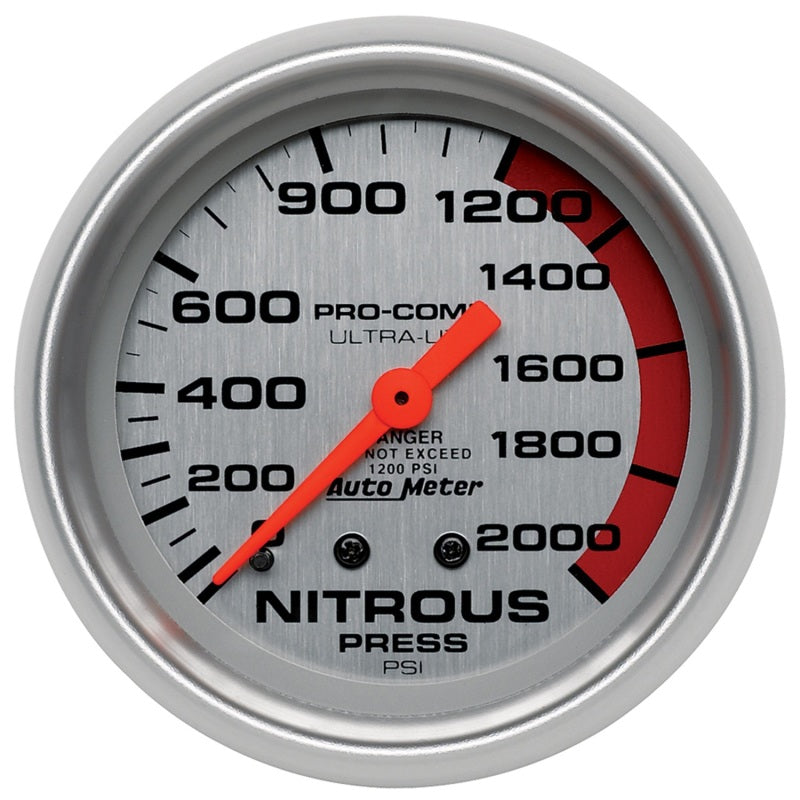 AutoMeter Gauge Nitrous Pressure 2-5/8in. 2000PSI Mechanical Ultra-Lite 4428