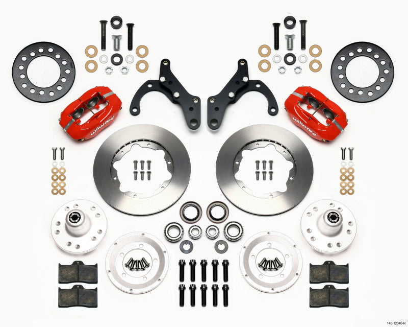 Wilwood Forged Dynalite Front Kit 11.00in Red 69-70 Impala Drum/Disc 69-82 Vette Wilwood