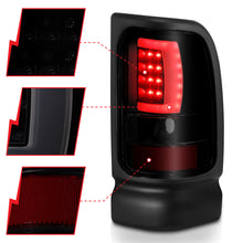 Load image into Gallery viewer, ANZO 1994-2001 Dodge Ram 1500 LED Taillights Plank Style Black w/Smoke Lens - eliteracefab.com