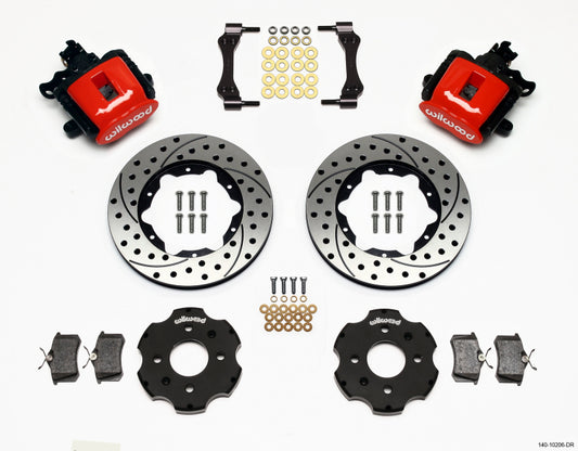 Wilwood Combination Parking Brake Rear Kit 11.00in Drilled Red Civic / Integra Disc 2.39 Hub Offset - eliteracefab.com