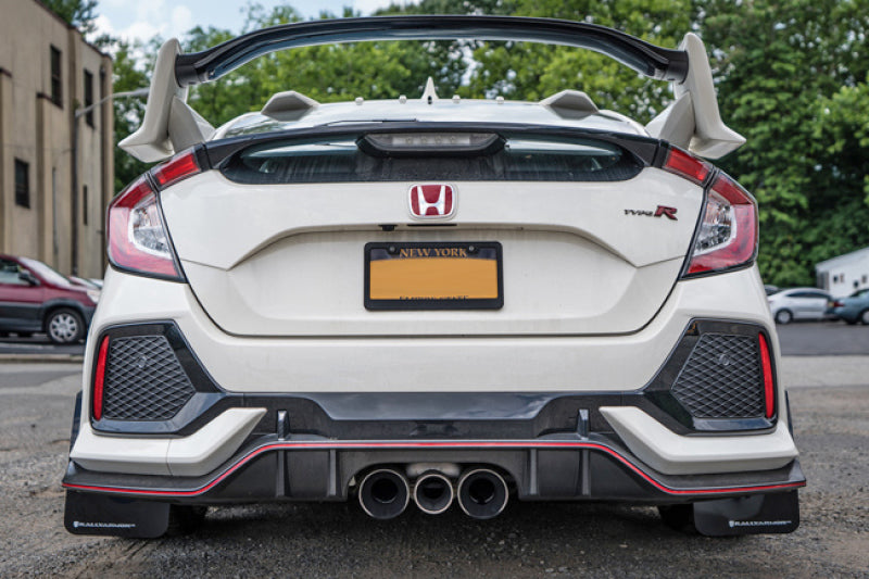 Rally Armor 17-18 Honda Civic Type R (Type R Only) UR Black Mud Flap w/ Dark Grey Logo - eliteracefab.com