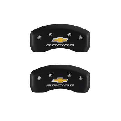 MGP 4 Caliper Covers Engraved Front & Rear Chevy racing Red finish silver ch MGP