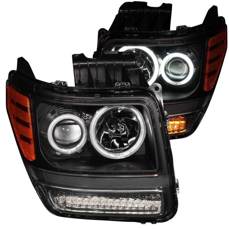 ANZO USA Dodge Nitro Projector Headlights W/ Halo Black Ccfl G2; 2007-2012 - eliteracefab.com