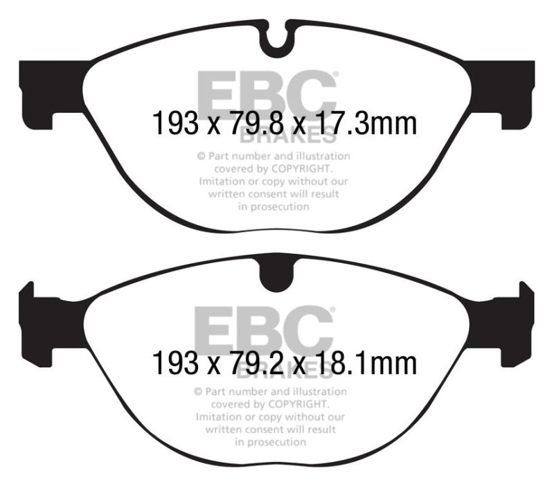 EBC 13+ Jaguar F-Type (Cast Iron Only) 3.0 Supercharged (380) Perf Pkg Redstuff Front Brake Pads - eliteracefab.com