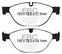 Load image into Gallery viewer, EBC 13+ Jaguar F-Type (Cast Iron Only) 3.0 Supercharged (380) Perf Pkg Yellowstuff Front Brake Pads - eliteracefab.com