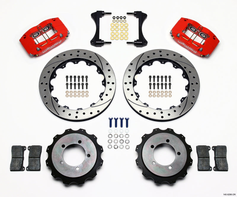 Wilwood Dynapro Radial Rear Kit 13.00in Drilled Red Mitsubishi EVO VIII Wilwood