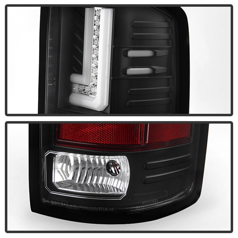 Spyder GMC Sierra 14-16 LED Tail Lights Black ALT-YD-GS14-LBLED-BK - eliteracefab.com