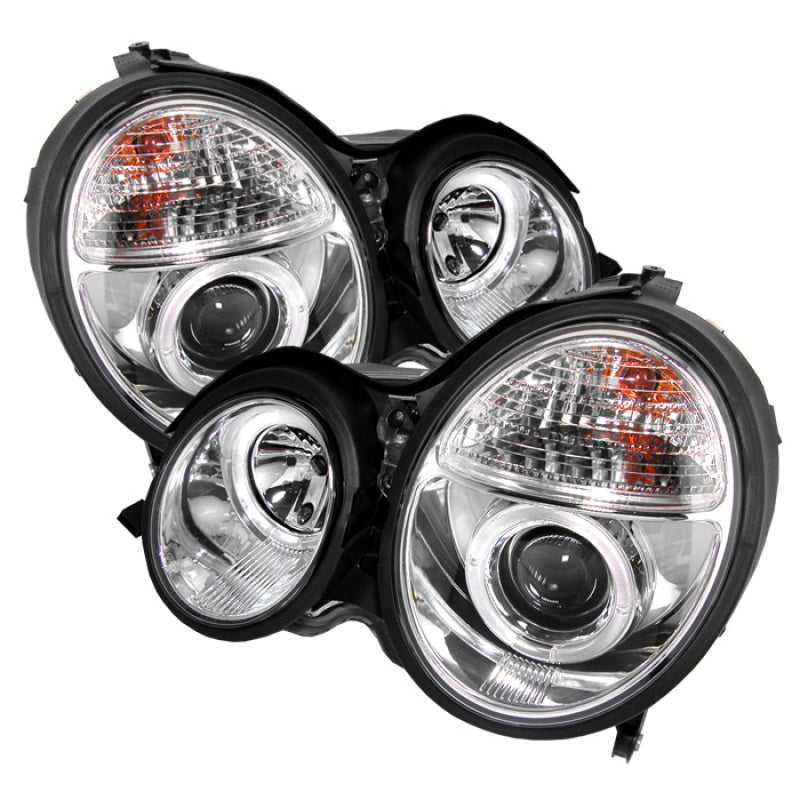 Spyder Mercedes Benz E-Class 00-02 Projector Headlights LED Halo Chrm PRO-YD-MBW21099-HL-C - eliteracefab.com