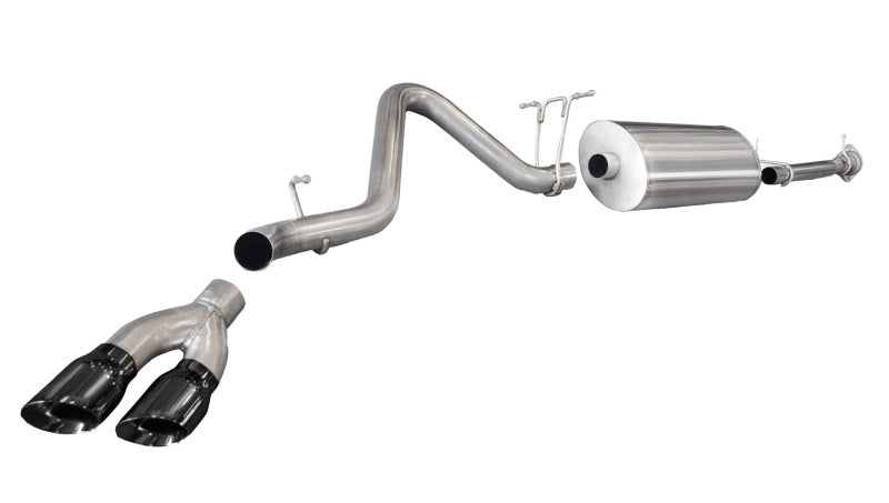 Corsa 11-13 GMC Sierra 6.0L V8 3in Cat-Back Single Side w Twin 4in Black Pro-Series Tips CORSA Performance