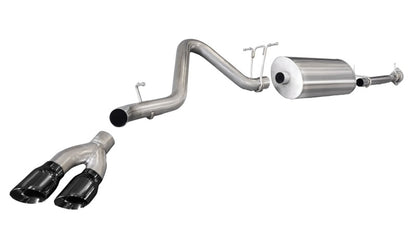 Corsa 11-13 GMC Sierra 6.0L V8 3in Cat-Back Single Side w Twin 4in Black Pro-Series Tips CORSA Performance