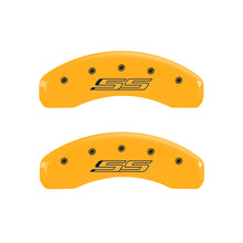 Load image into Gallery viewer, MGP 4 Caliper Covers Engraved Front &amp; Rear Gen 5/SS Yellow finish black ch MGP