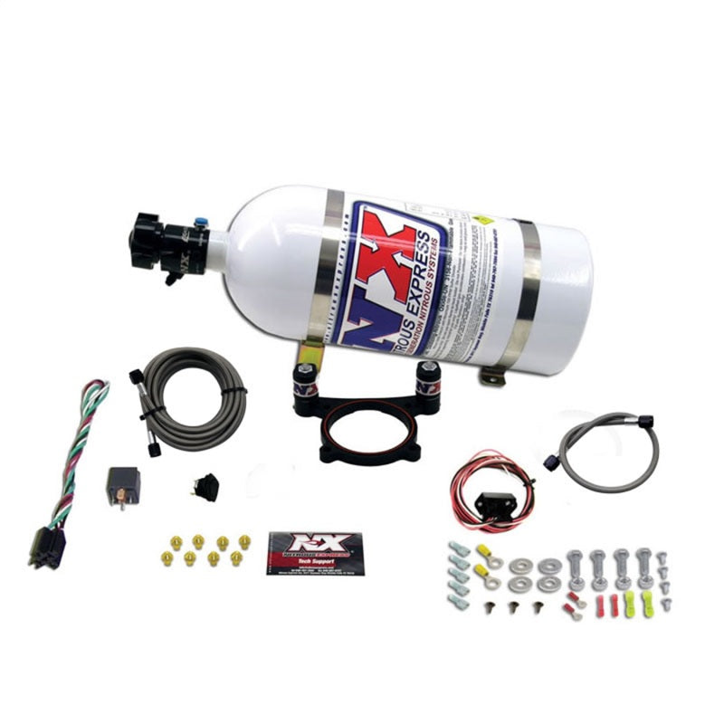 Nitrous Express 11-15 Ford Mustang GT 5.0L Coyote 4 Valve Nitrous Plate Kit (50-200HP) w/10lb Bottle - eliteracefab.com