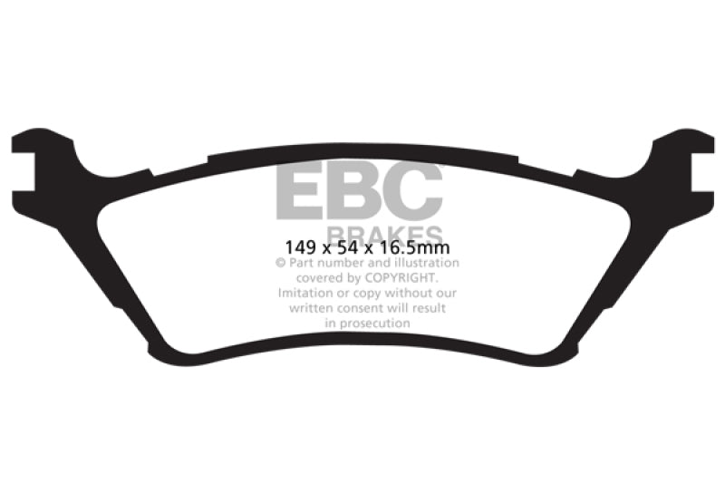 EBC 15+ Ford F150 2.7 Twin Turbo (2WD) Extra Duty Rear Brake Pads - eliteracefab.com