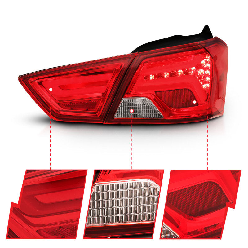 ANZO 14-18 Chevrolet Impala LED Taillights Red/Clear - eliteracefab.com