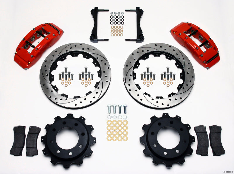 Wilwood TC6R Rear Kit 16.00in Drilled Red 1999-2010 GM Trk 2500 HD 4.84 Cntr Wilwood