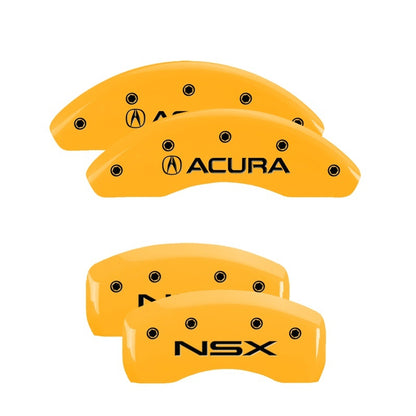 MGP 4 Caliper Covers Engraved Front Acura Rear NSX Yellow Finish Black Char 2005 Acura NSX MGP