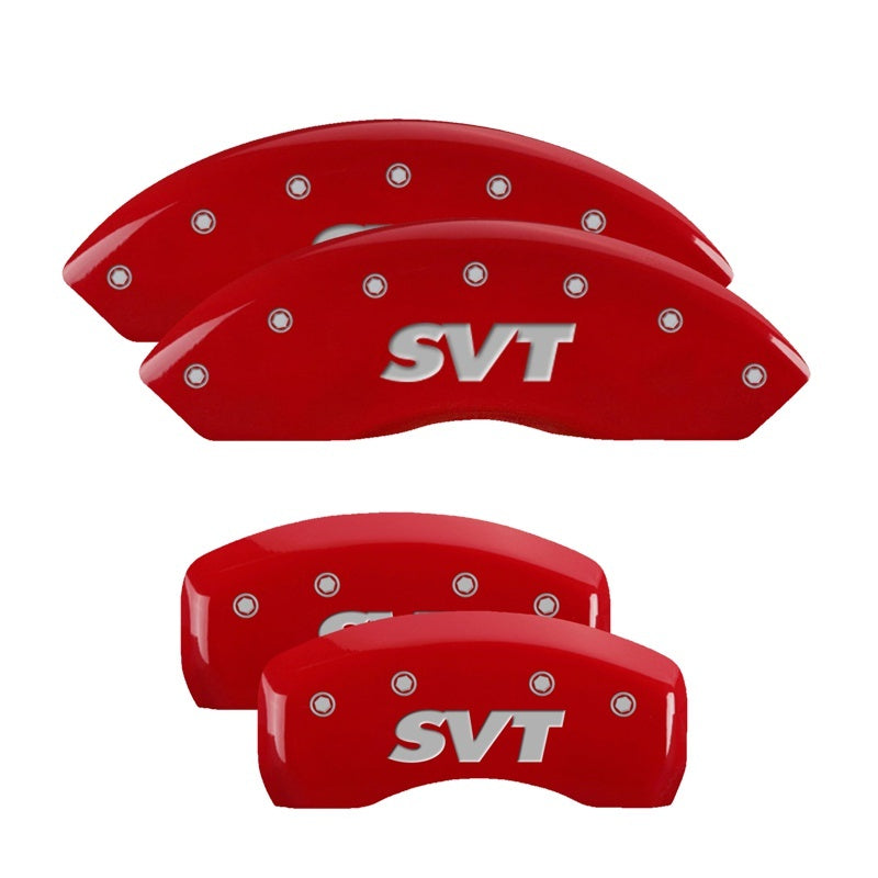 MGP 4 Caliper Covers Engraved Front & Rear SVT Red finish silver ch MGP