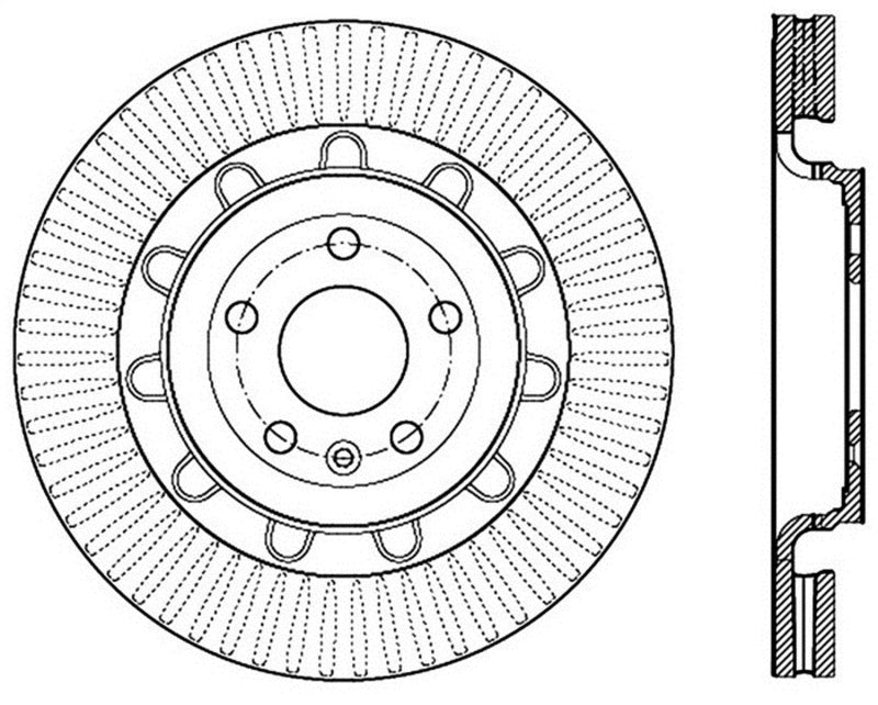 StopTech 17 Ford Flex/ 17 Ford Explorer w/ Heavy Duty Brakes Front Left Slotted Rotor Stoptech