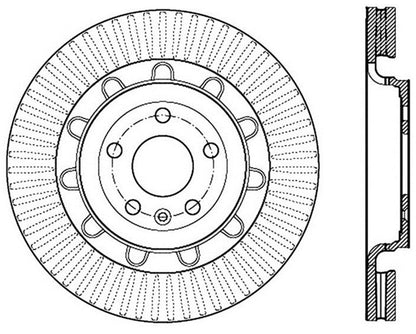 StopTech 17 Ford Flex/ 17 Ford Explorer w/ Heavy Duty Brakes Front Left Slotted Rotor Stoptech