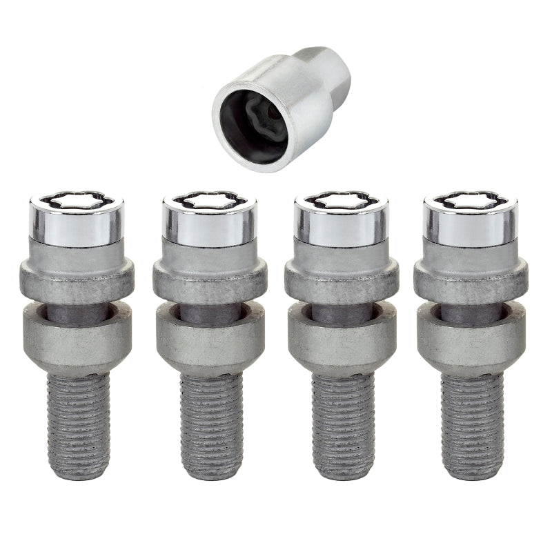 McGard Wheel Lock Bolt Set - 4pk. (Radius Seat) M14X1.5 / 17mm Hex / 28.2mm Shank Length - Chrome - eliteracefab.com