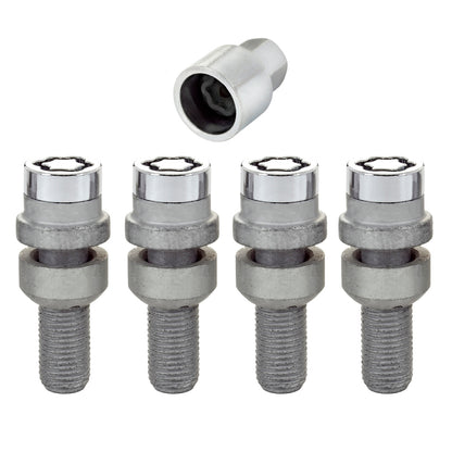 McGard Wheel Lock Bolt Set - 4pk. (Radius Seat) M14X1.5 / 17mm Hex / 28.2mm Shank Length - Chrome - eliteracefab.com