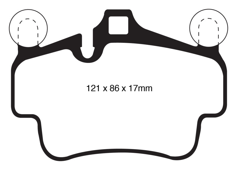 EBC 07-08 Porsche 911 (997) (Cast Iron Rotor only) 3.6 Carrera 2 Redstuff Front Brake Pads - eliteracefab.com